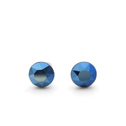Обеци по ухото с кристали Сваровски Metalic Blue – Xirius 7 мм